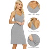 image:imageWiWi Bamboo Viscose Nightgowns for Women Cooling Sleepwear Moisture Wicking Night Sweats ReliefHeather Grey