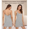 image:imageWiWi Bamboo Viscose Nightgowns for Women Cooling Sleepwear Moisture Wicking Night Sweats ReliefHeather Grey