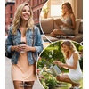 image:imageWiWi Bamboo Viscose Nightgowns for Women Cooling Sleepwear Moisture Wicking Night Sweats ReliefPale Blue