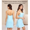 image:imageWiWi Bamboo Viscose Nightgowns for Women Cooling Sleepwear Moisture Wicking Night Sweats ReliefPale Blue