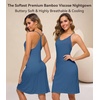 image:imageWiWi Bamboo Viscose Nightgowns for Women Cooling Sleepwear Moisture Wicking Night Sweats ReliefPrussian Blue