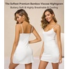 image:imageWiWi Bamboo Viscose Nightgowns for Women Cooling Sleepwear Moisture Wicking Night Sweats ReliefPure White