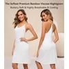 image:imageWiWi Bamboo Viscose Nightgowns for Women Cooling Sleepwear Moisture Wicking Night Sweats ReliefPure White