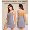 image:imageWiWi Bamboo Viscose Nightgowns for Women Cooling Sleepwear Moisture Wicking Night Sweats ReliefPurplish Grey