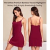 image:imageWiWi Bamboo Viscose Nightgowns for Women Cooling Sleepwear Moisture Wicking Night Sweats ReliefWine