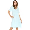 image:imageWiWi Bamboo Viscose Nightgowns for Women Short Sleeve V Neck Sleepwear Super Soft Sleep Dress Cool Plus Size Nightshirt S4XAaqua