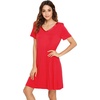 image:imageWiWi Bamboo Viscose Nightgowns for Women Short Sleeve V Neck Sleepwear Super Soft Sleep Dress Cool Plus Size Nightshirt S4XAbright Red