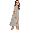 image:imageWiWi Bamboo Viscose Nightgowns for Women Short Sleeve V Neck Sleepwear Super Soft Sleep Dress Cool Plus Size Nightshirt S4XAheather Grey