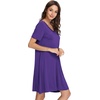image:imageWiWi Bamboo Viscose Nightgowns for Women Short Sleeve V Neck Sleepwear Super Soft Sleep Dress Cool Plus Size Nightshirt S4XAlilac