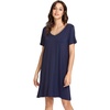 image:imageWiWi Bamboo Viscose Nightgowns for Women Short Sleeve V Neck Sleepwear Super Soft Sleep Dress Cool Plus Size Nightshirt S4XAnavy