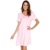 image:imageWiWi Bamboo Viscose Nightgowns for Women Short Sleeve V Neck Sleepwear Super Soft Sleep Dress Cool Plus Size Nightshirt S4XApink