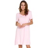 image:imageWiWi Bamboo Viscose Nightgowns for Women Short Sleeve V Neck Sleepwear Super Soft Sleep Dress Cool Plus Size Nightshirt S4XApink