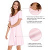 image:imageWiWi Bamboo Viscose Nightgowns for Women Short Sleeve V Neck Sleepwear Super Soft Sleep Dress Cool Plus Size Nightshirt S4XApink