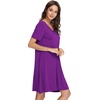image:imageWiWi Bamboo Viscose Nightgowns for Women Short Sleeve V Neck Sleepwear Super Soft Sleep Dress Cool Plus Size Nightshirt S4XApurple