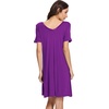 image:imageWiWi Bamboo Viscose Nightgowns for Women Short Sleeve V Neck Sleepwear Super Soft Sleep Dress Cool Plus Size Nightshirt S4XApurple