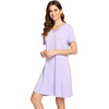 image:imageWiWi Bamboo Viscose Nightgowns for Women Short Sleeve V Neck Sleepwear Super Soft Sleep Dress Cool Plus Size Nightshirt S4XAtaro Purple
