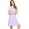 image:imageWiWi Bamboo Viscose Nightgowns for Women Short Sleeve V Neck Sleepwear Super Soft Sleep Dress Cool Plus Size Nightshirt S4XAtaro Purple