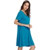 image:imageWiWi Bamboo Viscose Nightgowns for Women Short Sleeve V Neck Sleepwear Super Soft Sleep Dress Cool Plus Size Nightshirt S4XAteal Blue