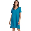 image:imageWiWi Bamboo Viscose Nightgowns for Women Short Sleeve V Neck Sleepwear Super Soft Sleep Dress Cool Plus Size Nightshirt S4XAteal Blue