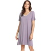 image:imageWiWi Bamboo Viscose Nightgowns for Women Short Sleeve V Neck Sleepwear Super Soft Sleep Dress Cool Plus Size Nightshirt S4XAviolet