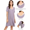 image:imageWiWi Bamboo Viscose Nightgowns for Women Short Sleeve V Neck Sleepwear Super Soft Sleep Dress Cool Plus Size Nightshirt S4XAviolet
