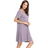 image:imageWiWi Bamboo Viscose Nightgowns for Women Short Sleeve V Neck Sleepwear Super Soft Sleep Dress Cool Plus Size Nightshirt S4XAviolet