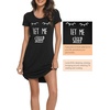 image:imageWiWi Bamboo Viscose Nightgowns for Women Short Sleeve V Neck Sleepwear Super Soft Sleep Dress Cool Plus Size Nightshirt S4XBblack Eye