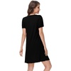 image:imageWiWi Bamboo Viscose Nightgowns for Women Short Sleeve V Neck Sleepwear Super Soft Sleep Dress Cool Plus Size Nightshirt S4XDblack