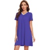 image:imageWiWi Bamboo Viscose Nightgowns for Women Short Sleeve V Neck Sleepwear Super Soft Sleep Dress Cool Plus Size Nightshirt S4XDbulish Purple