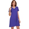 image:imageWiWi Bamboo Viscose Nightgowns for Women Short Sleeve V Neck Sleepwear Super Soft Sleep Dress Cool Plus Size Nightshirt S4XDbulish Purple