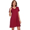 image:imageWiWi Bamboo Viscose Nightgowns for Women Short Sleeve V Neck Sleepwear Super Soft Sleep Dress Cool Plus Size Nightshirt S4XDgarnet