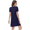 image:imageWiWi Bamboo Viscose Nightgowns for Women Short Sleeve V Neck Sleepwear Super Soft Sleep Dress Cool Plus Size Nightshirt S4XDnavy