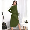 image:imageWiWi Bamboo Viscose Nightgowns for Women Soft Long Sleeve Sleep Shirt Nightshirts Cooling Pajamas Sleepwear S4XAarmy Green