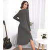 image:imageWiWi Bamboo Viscose Nightgowns for Women Soft Long Sleeve Sleep Shirt Nightshirts Cooling Pajamas Sleepwear S4XAcharcoal