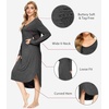 image:imageWiWi Bamboo Viscose Nightgowns for Women Soft Long Sleeve Sleep Shirt Nightshirts Cooling Pajamas Sleepwear S4XAcharcoal Heather