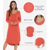 image:imageWiWi Bamboo Viscose Nightgowns for Women Soft Long Sleeve Sleep Shirt Nightshirts Cooling Pajamas Sleepwear S4XAcoral
