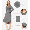 image:imageWiWi Bamboo Viscose Nightgowns for Women Soft Long Sleeve Sleep Shirt Nightshirts Cooling Pajamas Sleepwear S4XAdark Heather Grey