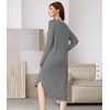 image:imageWiWi Bamboo Viscose Nightgowns for Women Soft Long Sleeve Sleep Shirt Nightshirts Cooling Pajamas Sleepwear S4XAdark Heather Grey