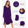 image:imageWiWi Bamboo Viscose Nightgowns for Women Soft Long Sleeve Sleep Shirt Nightshirts Cooling Pajamas Sleepwear S4XAdark Purple