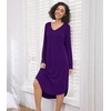 image:imageWiWi Bamboo Viscose Nightgowns for Women Soft Long Sleeve Sleep Shirt Nightshirts Cooling Pajamas Sleepwear S4XAdark Purple