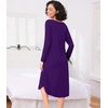 image:imageWiWi Bamboo Viscose Nightgowns for Women Soft Long Sleeve Sleep Shirt Nightshirts Cooling Pajamas Sleepwear S4XAdark Purple