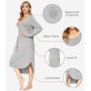 image:imageWiWi Bamboo Viscose Nightgowns for Women Soft Long Sleeve Sleep Shirt Nightshirts Cooling Pajamas Sleepwear S4XAheather Grey