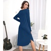 image:imageWiWi Bamboo Viscose Nightgowns for Women Soft Long Sleeve Sleep Shirt Nightshirts Cooling Pajamas Sleepwear S4XAink Blue