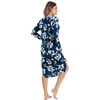 image:imageWiWi Bamboo Viscose Nightgowns for Women Soft Long Sleeve Sleep Shirt Nightshirts Cooling Pajamas Sleepwear S4XAink Blue Floral