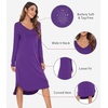 image:imageWiWi Bamboo Viscose Nightgowns for Women Soft Long Sleeve Sleep Shirt Nightshirts Cooling Pajamas Sleepwear S4XAlilac