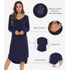 image:imageWiWi Bamboo Viscose Nightgowns for Women Soft Long Sleeve Sleep Shirt Nightshirts Cooling Pajamas Sleepwear S4XAnavy