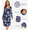 image:imageWiWi Bamboo Viscose Nightgowns for Women Soft Long Sleeve Sleep Shirt Nightshirts Cooling Pajamas Sleepwear S4XAnavy Floral