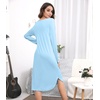 image:imageWiWi Bamboo Viscose Nightgowns for Women Soft Long Sleeve Sleep Shirt Nightshirts Cooling Pajamas Sleepwear S4XApale Blue