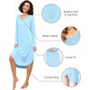 image:imageWiWi Bamboo Viscose Nightgowns for Women Soft Long Sleeve Sleep Shirt Nightshirts Cooling Pajamas Sleepwear S4XApale Blue