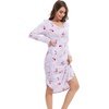 image:imageWiWi Bamboo Viscose Nightgowns for Women Soft Long Sleeve Sleep Shirt Nightshirts Cooling Pajamas Sleepwear S4XApeony on Gray